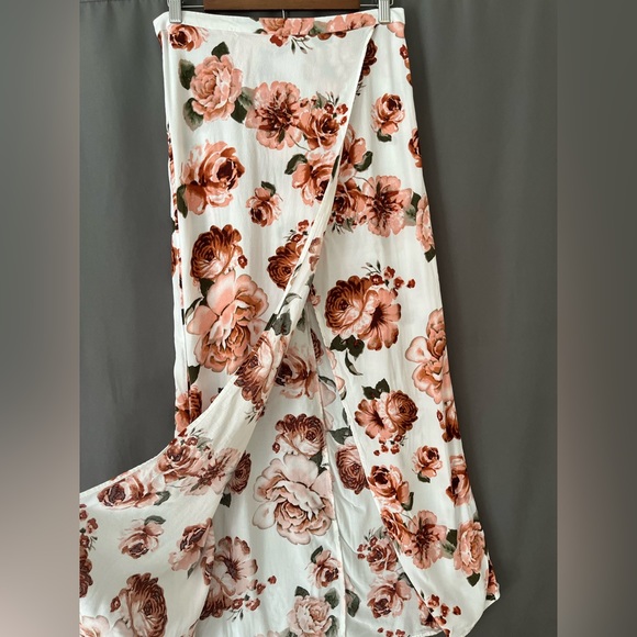 Charlotte Russe M Rose Pattern Faux Wrap Maxi Skirt Y2K - Picture 3 of 7